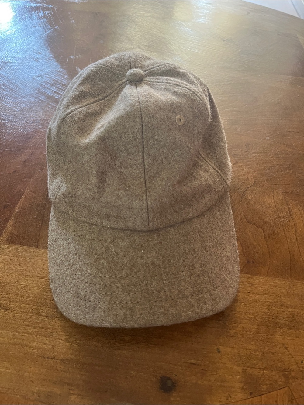 Wool Baseball Cap in Taupe